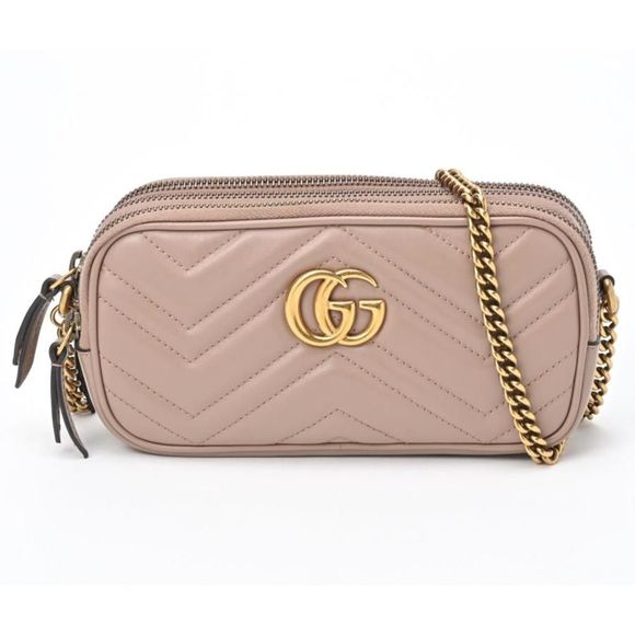 Gucci GG Marmont Quilted Mini Shoulder Bag Beige - Picture 1 of 10